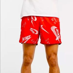 !! SOLD!! Nike Logo Shorts Red standard fit/above knee length XXL